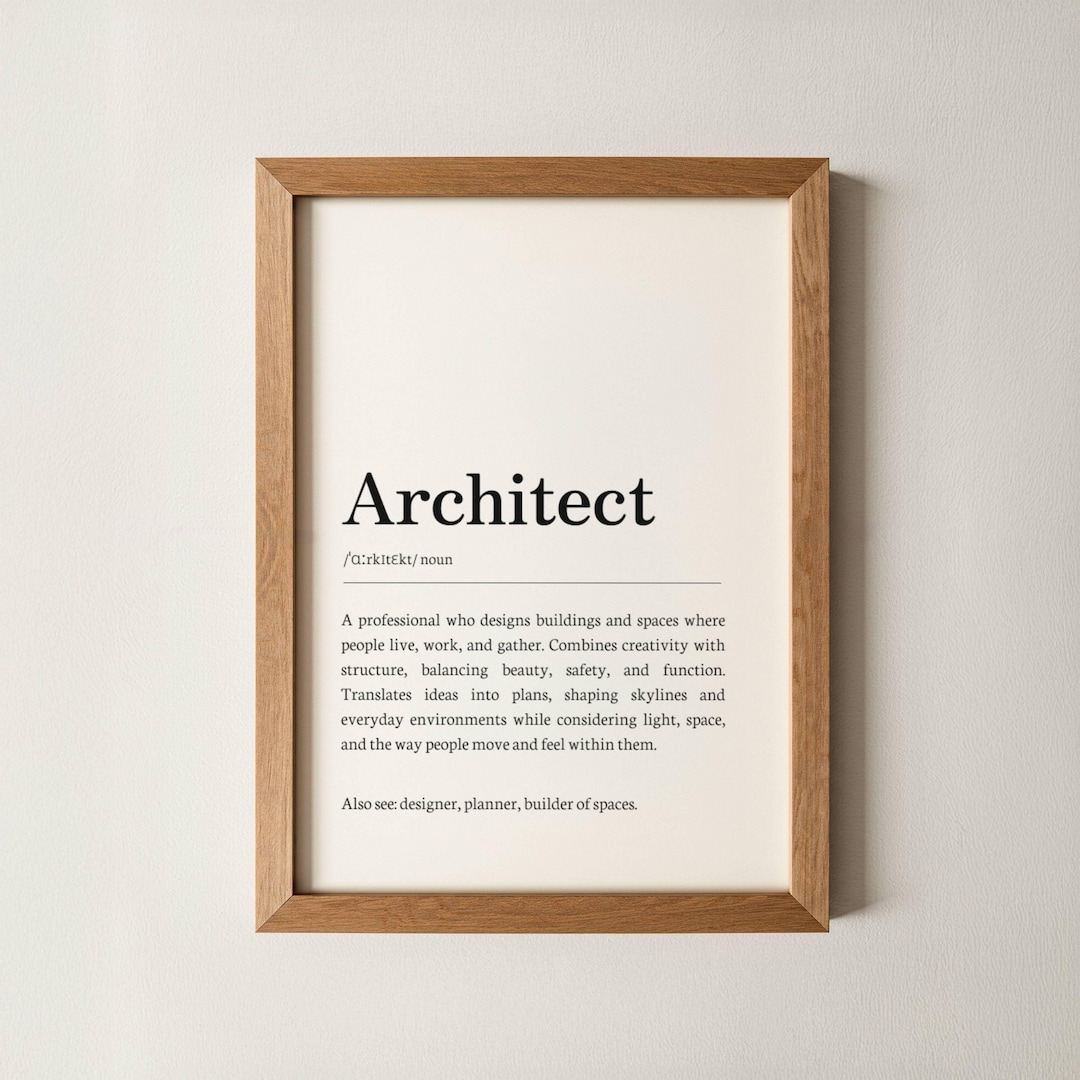 Architect Definition Wall Art Print, Architect Poster, Architecture ...