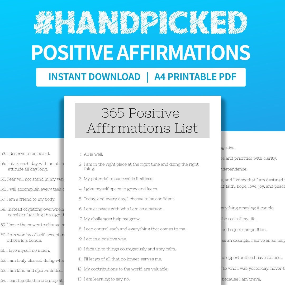 365 Positive Daily Affirmation Positive Affirmations - Etsy