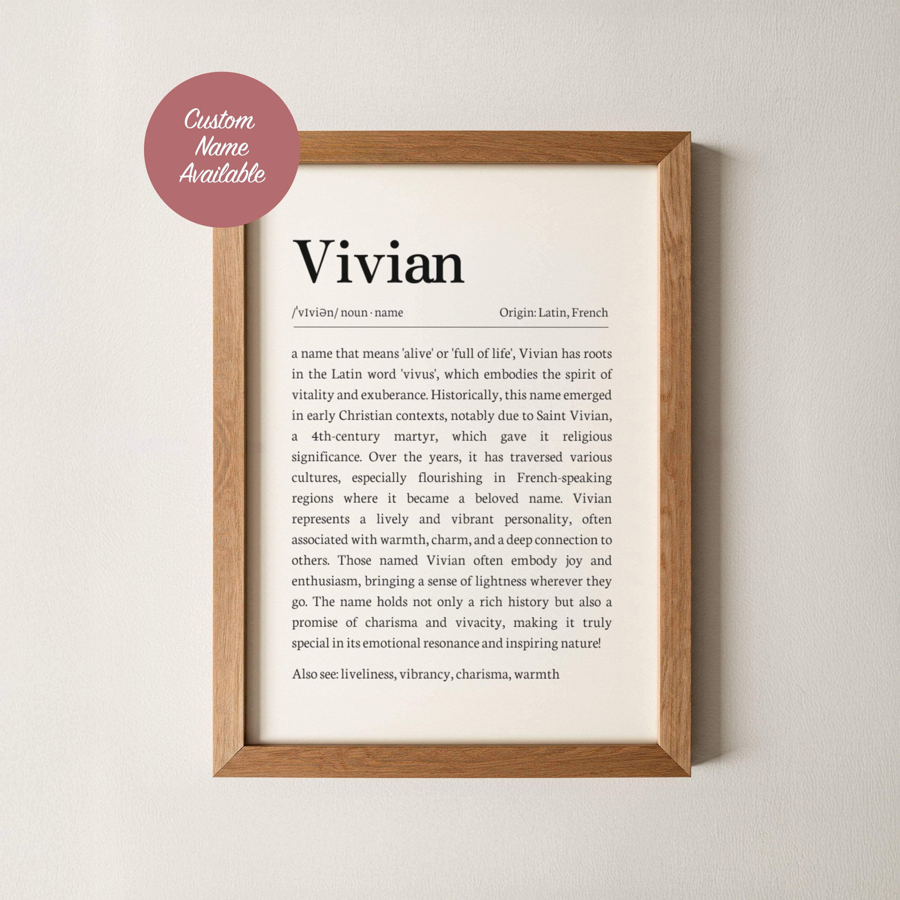 Vivian Name - Etsy