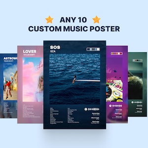 10 Choose Your Own Album Poster, Album Cover, Custom Album Poster, Singer Poster, Singer and Artist Songs, Wall Decor Birthday Music Gifts
