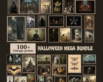 100+ Halloween Mega Bundle Prints | Gothic Gallery Wall |  Spooky Fall Decor | Dark Moody Printable Download | Halloween Printable set