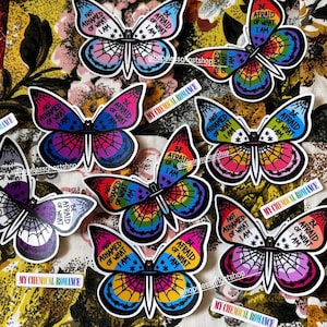 MCR pride butterfly vinyl sticker