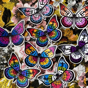 Frank iero pride butterfly vinyl sticker