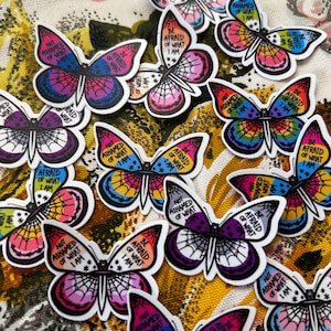 Mini oops MCR pride butterfly vinyl sticker