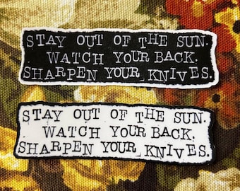 Sharpen your knives vinyl sticker MCR