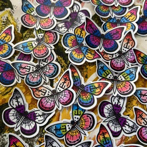 Mini oops FRNK pride butterfly vinyl sticker