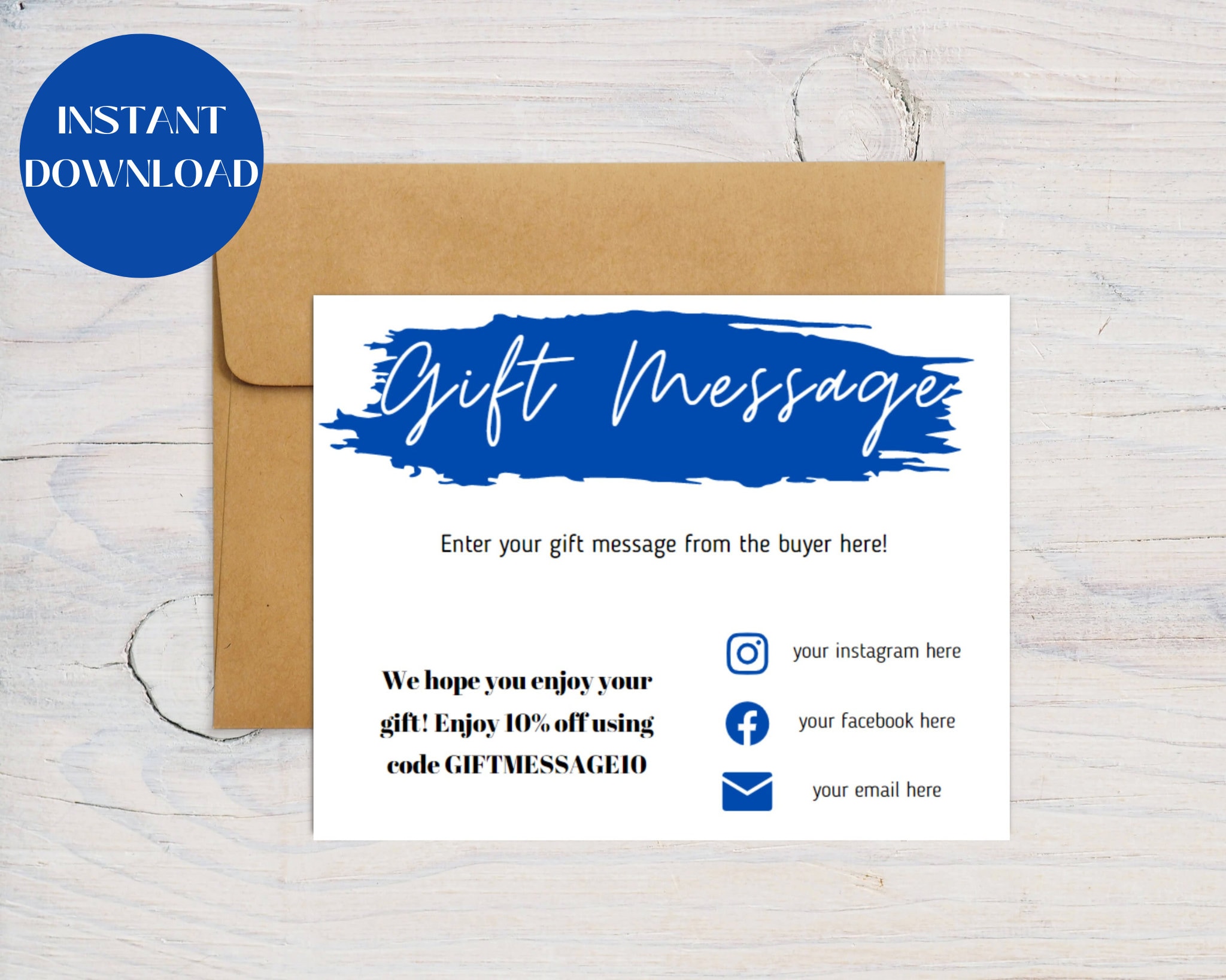 PRINTABLE Gift Message Cards Business Template I Etsy Small Business PRINTABLE Gift Message Cards Business Template I Etsy Small Business