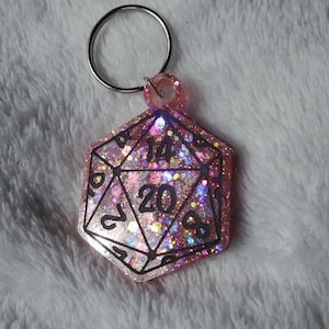 Dungeons and Dragons Keychain, D20 Keychain, Nat 20/Nat 1 Keychain, Nerdy gift