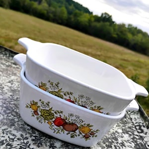 Vintage Corning Ware Spice of Life Baking Dish Set: Cottage Core Kitchen Decor