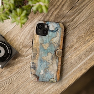 Cartographer Phone Case, Map Lover Gift, Vintage Navigation Tough Case, Explorer Phone Cover, Antique Map Design, Historical Collage Case