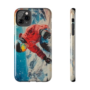 Ski Phone Case, Winter Sports Protective Cover, Snowboarder Gift, Mountain Adventure Accessory, Outdoor Enthusiast Phone Case, Skiing Phone