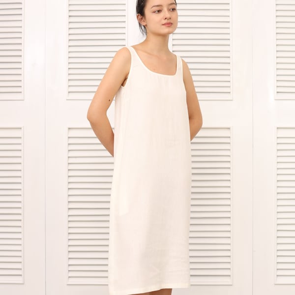 Tank Top Dress  - Simple Linen Dress - Summer Dress Women - Linen Clothing for Women – Loose Linen Dress - Linen Tunic