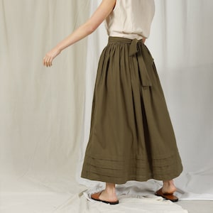 Calf Length Skirt for Woman - Women&#39;s Linen Skirt - Custom Made Linen Skirt - High Waisted Linen Skirt – Midi Linen Skirt