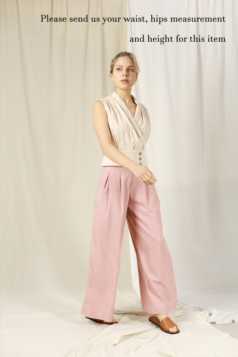 Wide linen trousers , Loose-leg trouser , High waist trousers , Linen pants , Handmade linen pants , Woman pants , Summer trousers  , Linen women clothing , Loose pants, Wide leg pants , Linen pocket pants , High waist pants , Women’s clothing