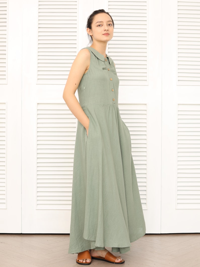 Long Sleeve Linen Dress