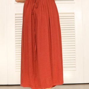 Linen Wrap Skirt High Waisted Skirt Long Skirt Linen Linen Circle Skirt Skirt for Women image 4