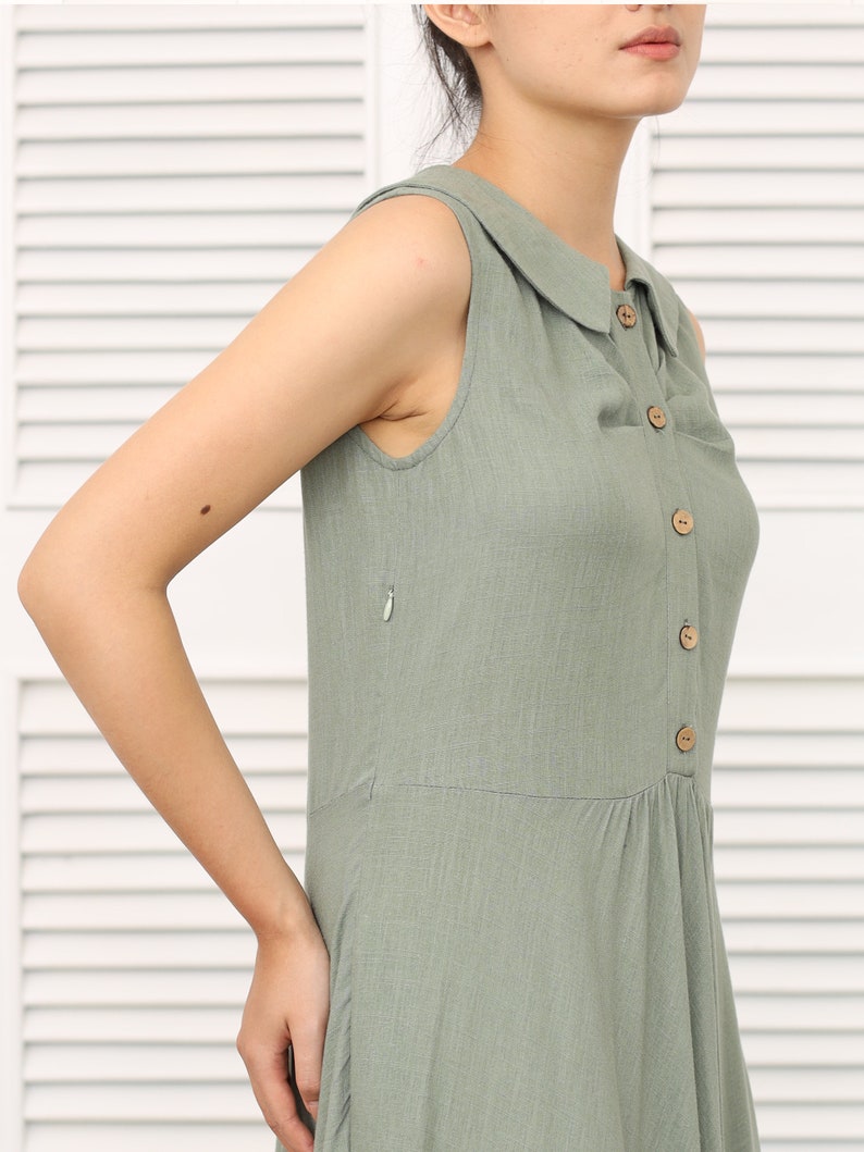 Long Sleeveless Linen Dress main image 0