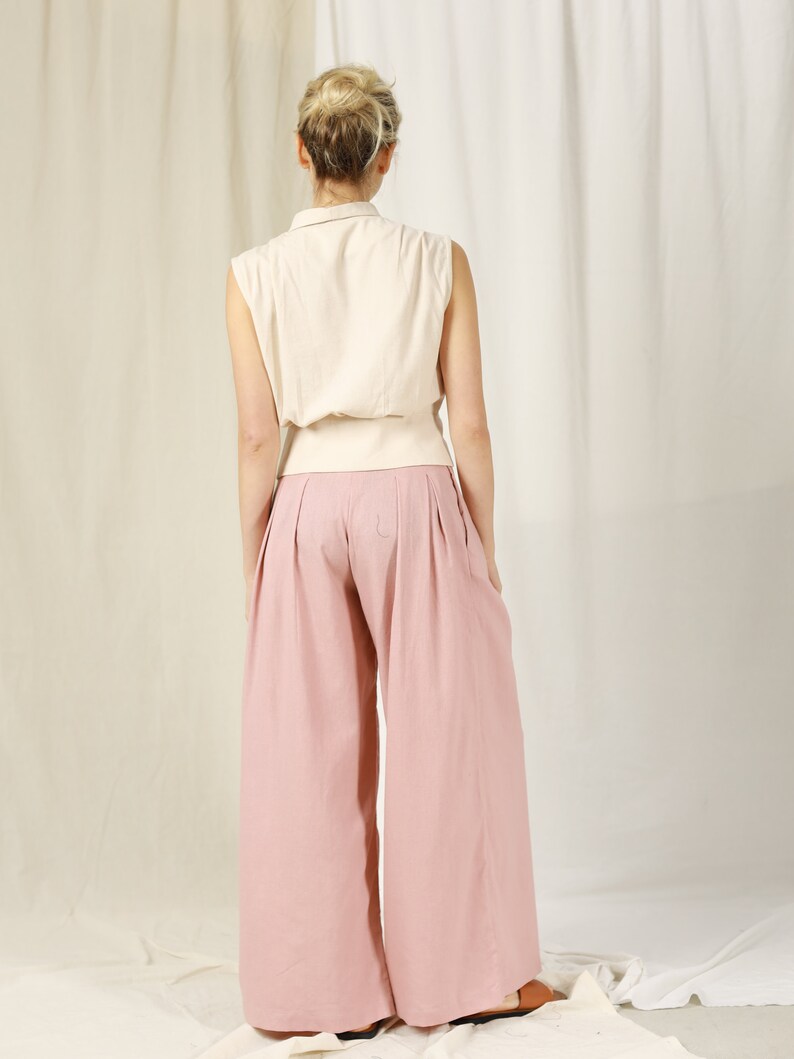 Wide linen trousers , Loose-leg trouser , High waist trousers , Linen pants , Handmade linen pants , Woman pants , Summer trousers  , Linen women clothing , Loose pants, Wide leg pants , Linen pocket pants , High waist pants , Women’s clothing