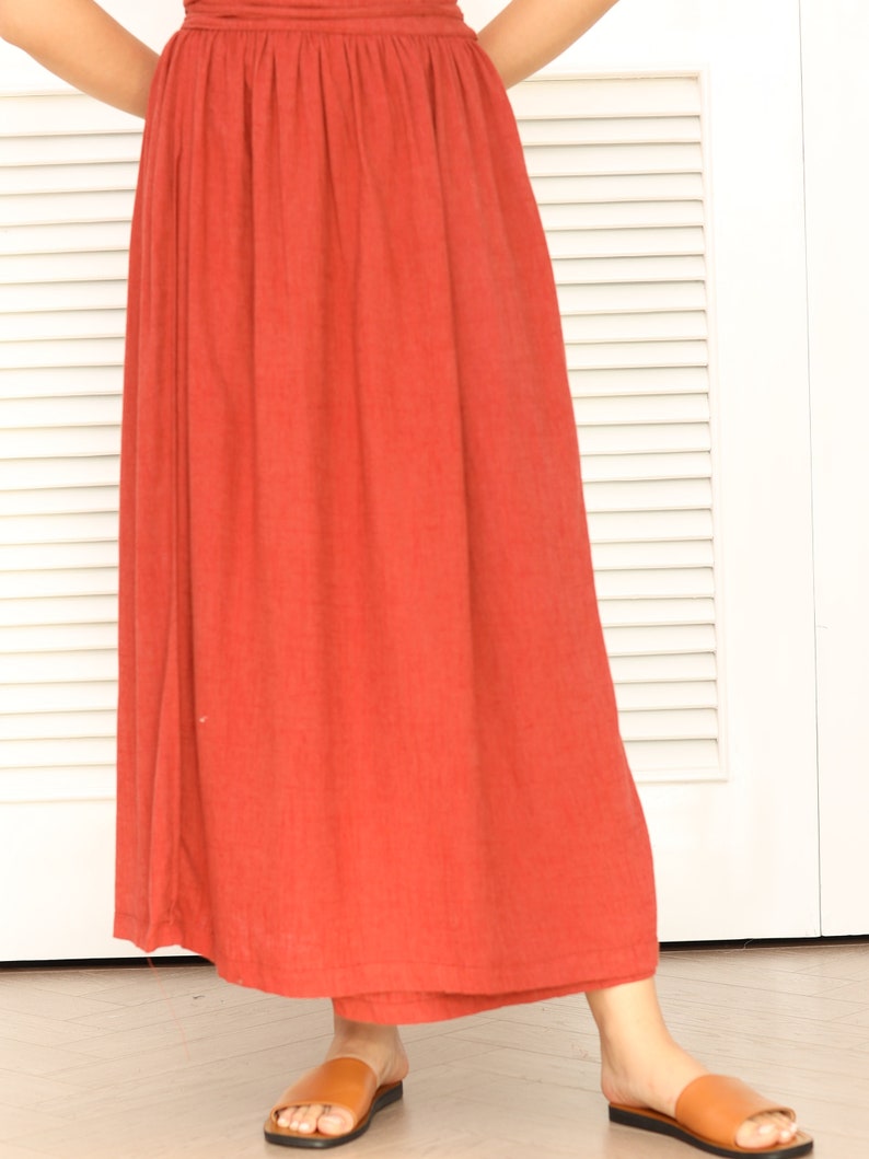 Linen Wrap Skirt High Waisted Skirt Long Skirt Linen Linen Circle Skirt Skirt for Women image 5