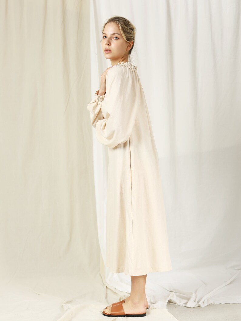 Linen nightgown , Women’s nightwear , Loose Dress , Oversize linen dress , Women summer dress , Plus size dress , Linen long dress , Linen maxi length , Boho linen dress , Linen beach dress , Linen sleep wear , Long night dress , Maxi nightgown