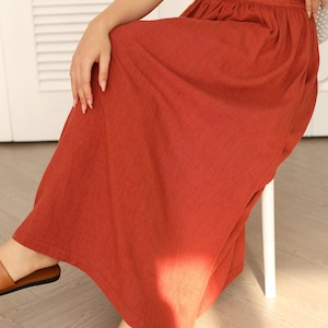 Linen Wrap Skirt High Waisted Skirt Long Skirt Linen Linen Circle Skirt Skirt for Women image 2