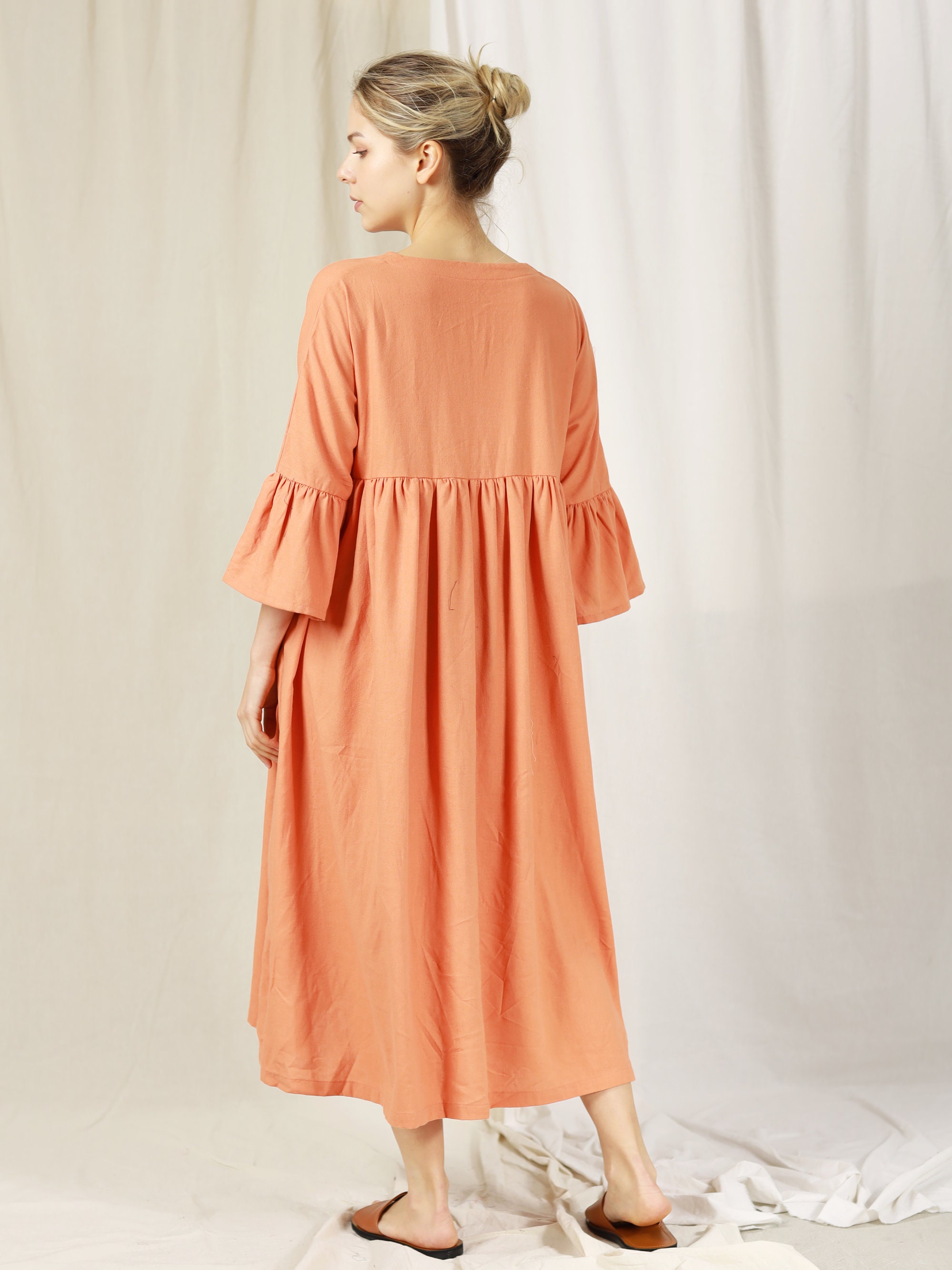 linen dresses maxi Naira Pleated Maxi Dress - Cornflower Blue Floral main image 1