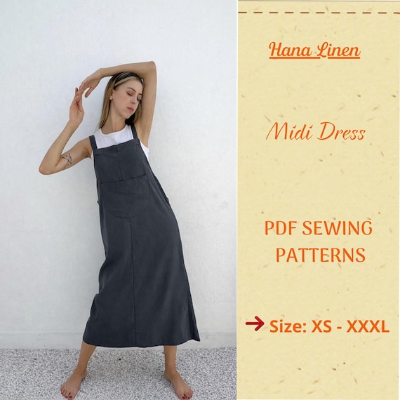 Linen Apron Dress Sewing Pattern Linen Long Pinafore Dress Pattern -summer  Pinafore - XS-XXXL - Instant Download - Easy PDF - Etsy Israel