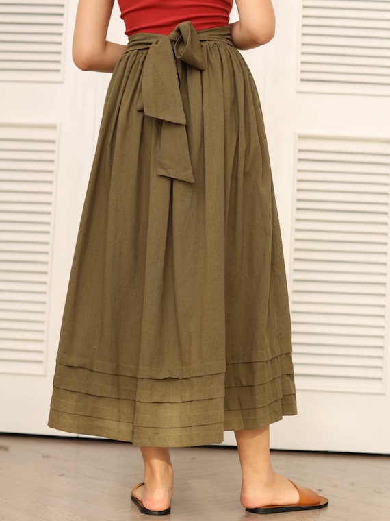 Boho Linen Skirt -  High Waisted Skirt -   Long Skirt Linen -  Linen Maxi Skirt  – Skirt for Women - Linen Skirt with Pockets