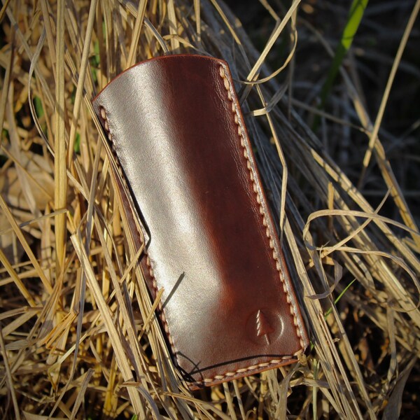 The Gent - Handmade EDC Leather Knife Slip  - Horween CXL Horsehide