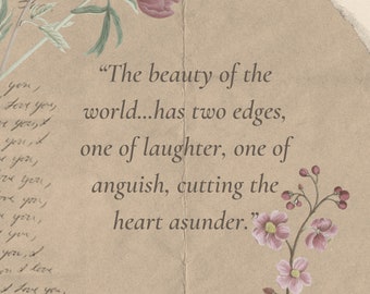 Inspirational Quote Digital Print | The Beauty and Anguish of the World
