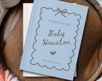 Custom Book Baby Shower Guest Book Personalized Baby Shower Book Sign Baby Memory Book Keepsake Baby Shower Sign in Book Wishes for Baby