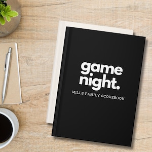Personalized Game Score Book Custom Family Game Night Scorekeeping Housewarming Gift for Board Game Lover Family Memory Book Couples Game