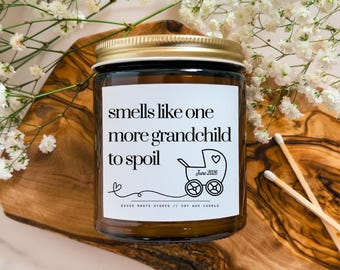 Custom Pregnancy Reveal Candle Gift, Baby Announcement Candle, Gift for Grandparents, Grandparents Again Gift for Parents, Baby Reveal