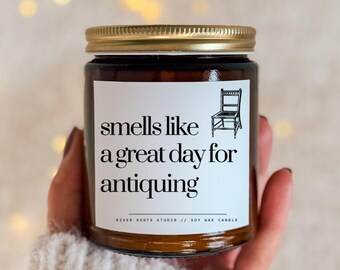 Antiques Lover Gifts Funny Gift for Men Women Custom Antique Dealer Candle Personalized Gift Thrift Store Decor Shopping Antique Shop Decor