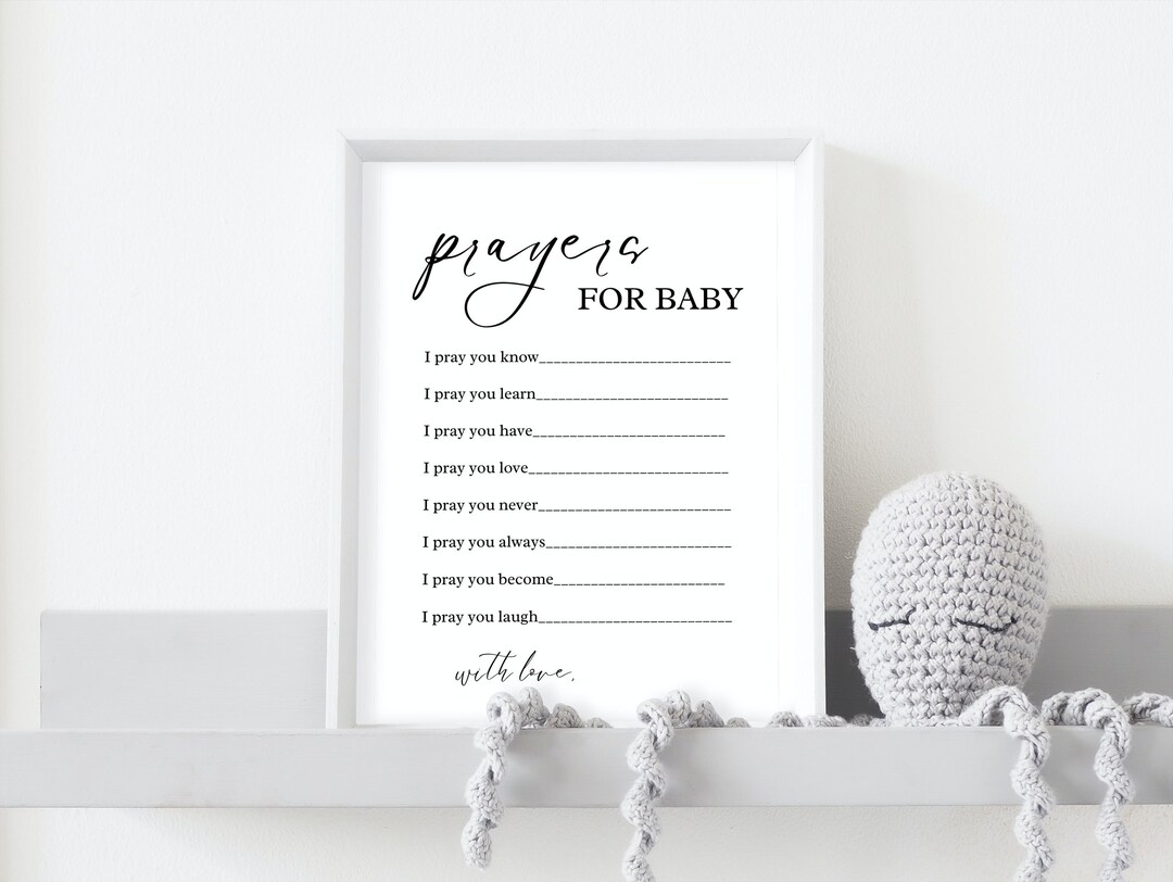 Prayers for Baby Card, Instant Download, Printable Baby Shower ...