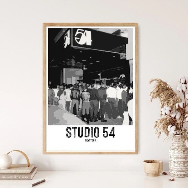 Studio 54 Nightclub New York Wall Print Minimal Poster Art Cuisine Salon Salle de bain Design Home Decor Inspo Chambre Prints