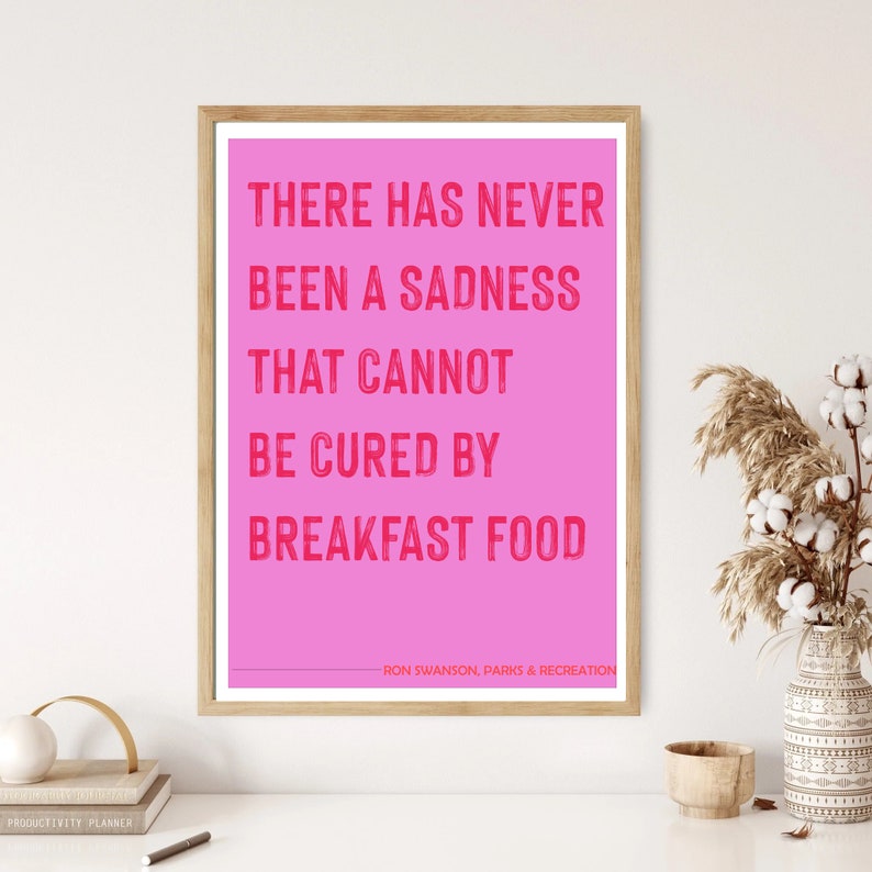 Ron swanson breakfast food parks rec quote wall print poster art
