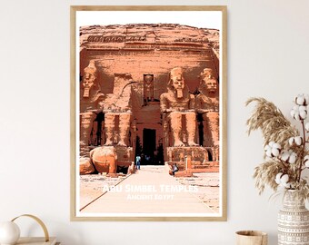 Abu Simbel, Ancient Egypt, Wall Print, Unframed A3/A4/A5, Poster, Art, Kitchen/Bedroom Print, Gift, Egypt, Wall Art, Print