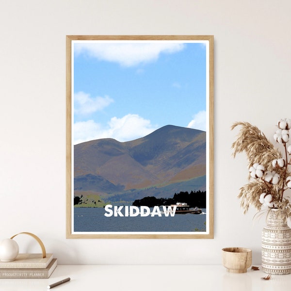 Skiddaw, Wall Print, Unframed A3/A4/A5, Poster, Art, Kitchen/Bedroom Print, Gift, Lake District, Mountain, Nature, Climbing, Print