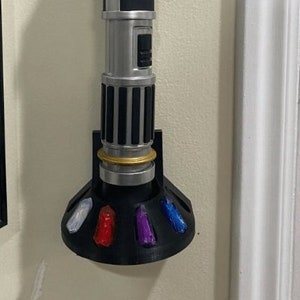 Lightsaber Wall Mount Holder Savi&#39;s Workshop Holds 6 Kyber Crystals  3D Printed