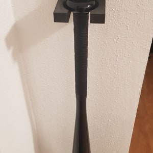 Baseball Bat Holder Single Rack ALUMINUM or WOOD VERTICAL Wall Mount Grab and Go