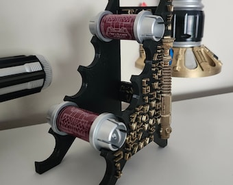 Kyber Crystal Display Stand/Holder Compatible with Galaxys Edge Savis Workshop Holds 5 Kyber Crystal Containers With Aurebesh Text