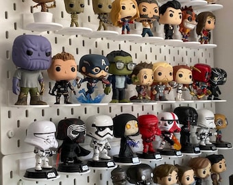 Paquete de 3 Funko Pop Ikea skadis peg board Soporte de pared pequeño / Montaje en pared / Pantalla de soporte de estante