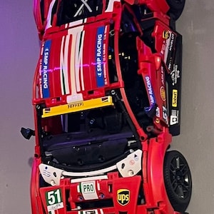 Custom 3D Printed Ferrari 488 GTE Lego Kit Wall Mount for Set 42125 – Sturdy Display Stand for Model Car Fans
