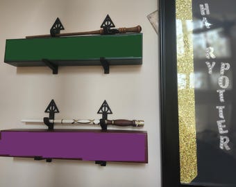 Wizard Hooks for Wands & Robes Display, Harry Potter Inspired Wall Mount Holder, 2-Piece Set for Wizarding Coat or Wand Storage