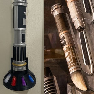 Rancor Tooth Lightsaber Wall Mount Holder Savi&#39;s Workshop Holds 6 Kyber Crystals  3D Printed