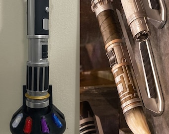 Rancor Tooth Lightsaber Wall Mount Holder Savi's Workshop Holds 6 Kyber Crystals  3D Printed