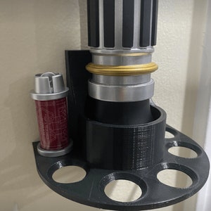 Lightsaber Wall Mount Holder Savi&#39;s Workshop Holds 6 Kyber Crystal Containers