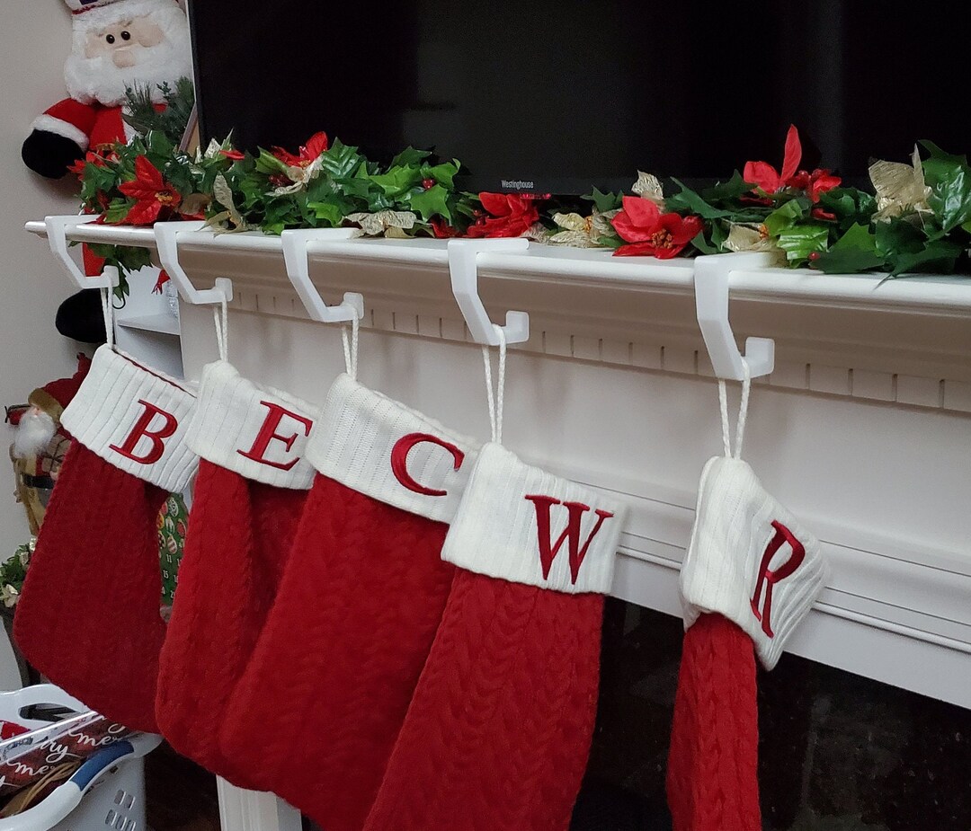 4 Pack Solid Christmas Stocking Hook No Screws No Tape Hangs on Tables