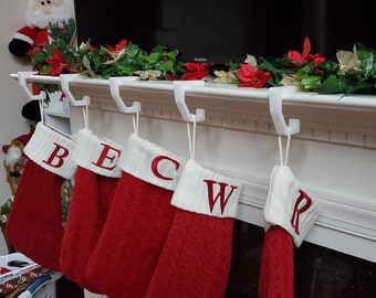 4 Pack Solid Christmas Stocking Hook no Screws no Tape Hangs on Tables Mantels Book Shelfs Etc